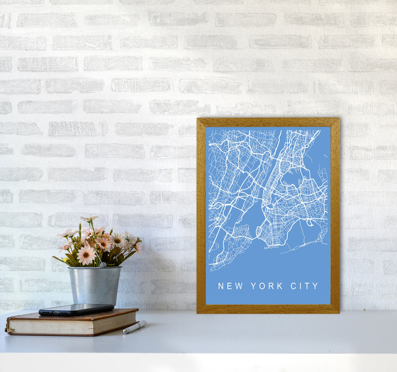 New York City Map Blueprint Art Print by Pixy Paper A3 Print Only