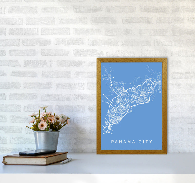 Panama City Map Blueprint Art Print by Pixy Paper A3 Print Only