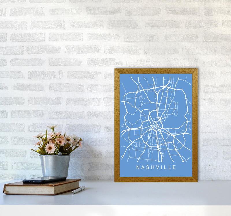 Nashville Map Blueprint Art Print by Pixy Paper A3 Print Only