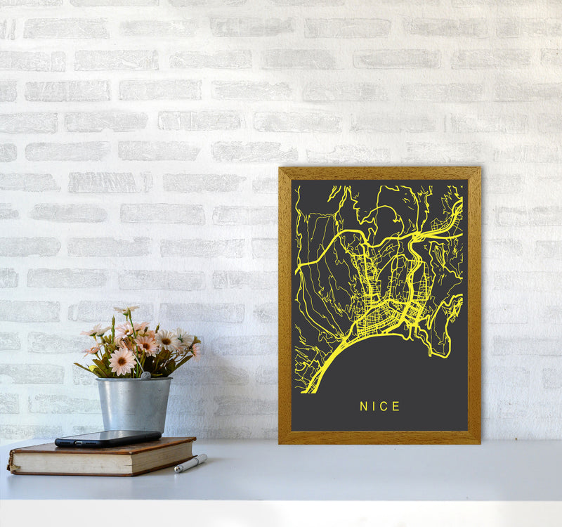 Nice Map Neon Art Print by Pixy Paper A3 Print Only
