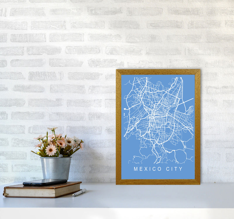 Mexico City Map Blueprint Art Print by Pixy Paper A3 Print Only