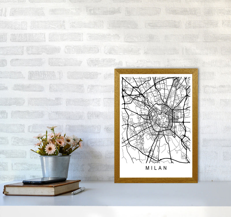 Milan Map Art Print by Pixy Paper A3 Print Only