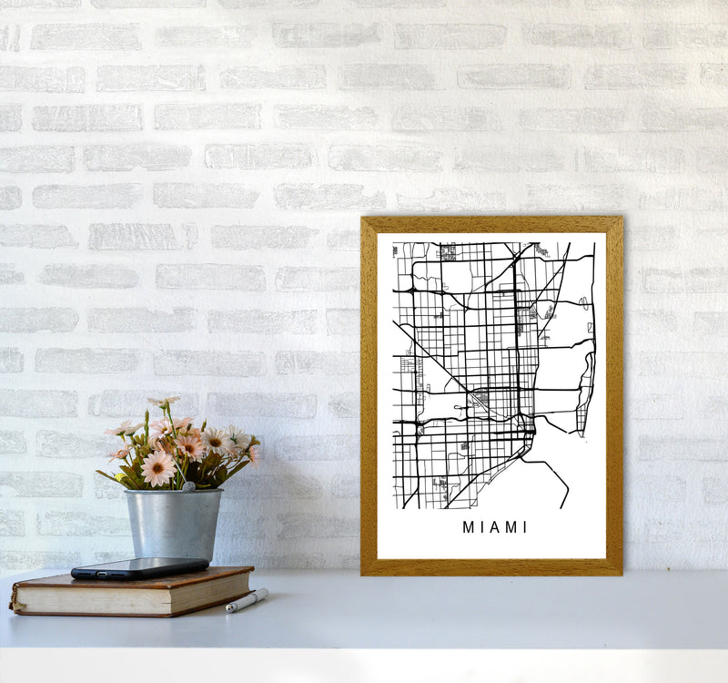 Miami Map Art Print by Pixy Paper A3 Print Only