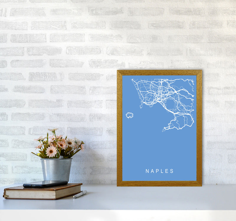 Naples Map Blueprint Art Print by Pixy Paper A3 Print Only