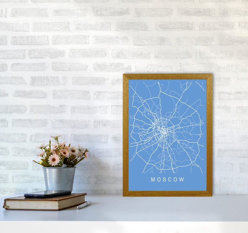 Moscow Map Blueprint Art Print by Pixy Paper A3 Print Only