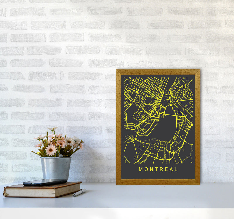 Montreal Map Neon Art Print by Pixy Paper A3 Print Only