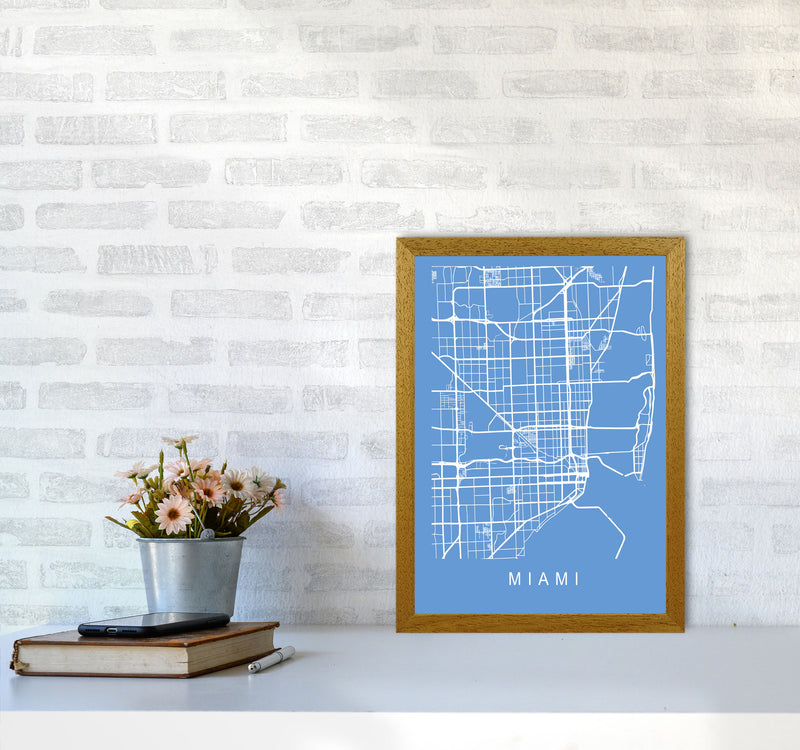 Miami Map Blueprint Art Print by Pixy Paper A3 Print Only