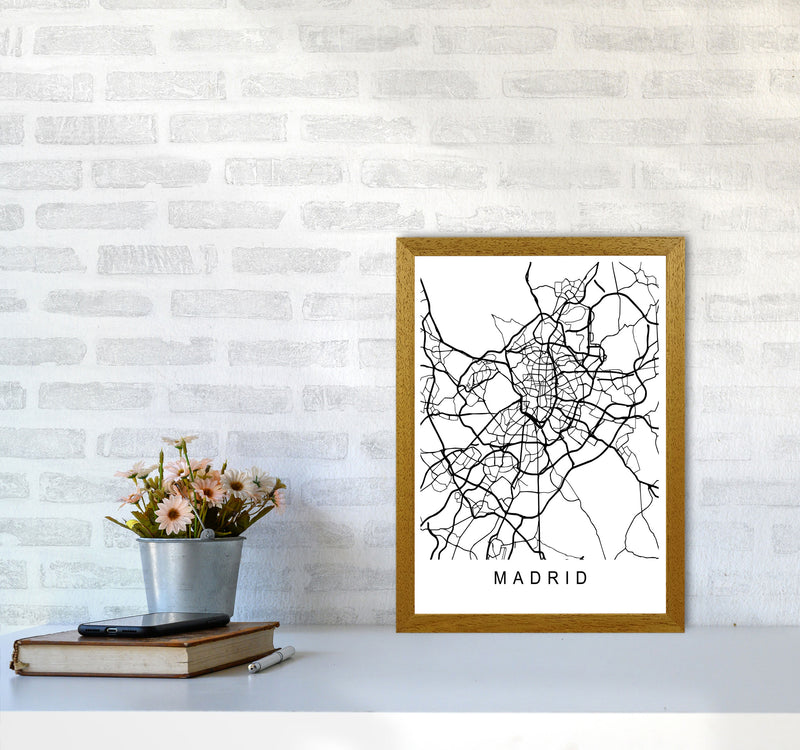 Madrid Map Art Print by Pixy Paper A3 Print Only