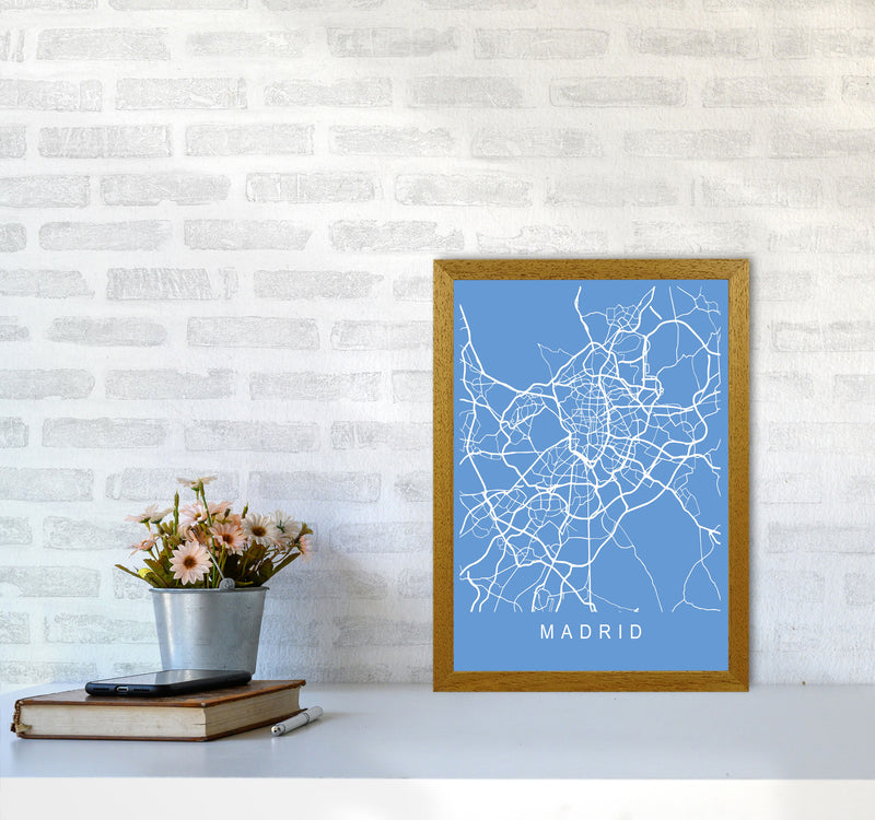 Madrid Map Blueprint Art Print by Pixy Paper A3 Print Only
