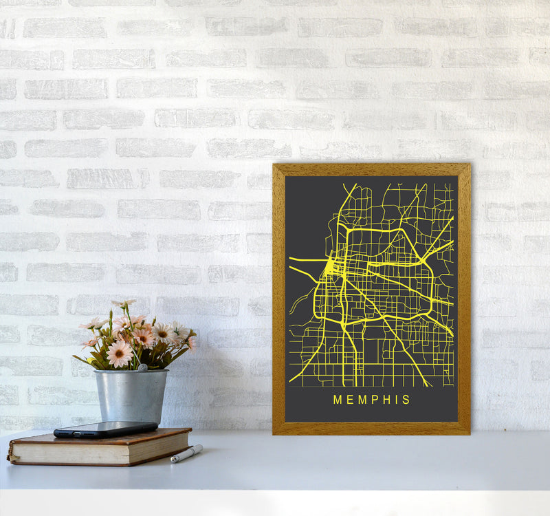 Memphis Map Neon Art Print by Pixy Paper A3 Print Only