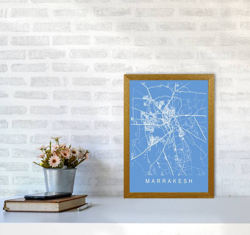 Marrakesh Map Blueprint Art Print by Pixy Paper A3 Print Only