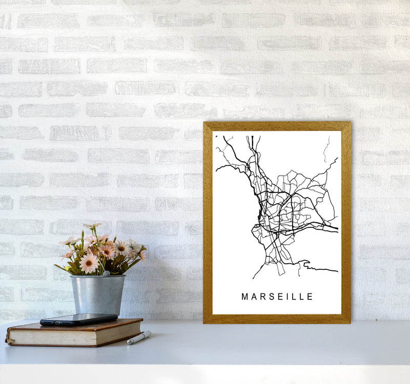 Marseille Map Art Print by Pixy Paper A3 Print Only