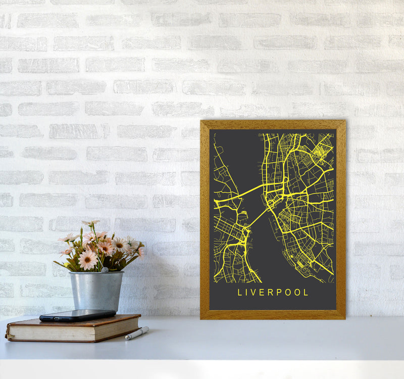 Liverpool Map Neon Art Print by Pixy Paper A3 Print Only