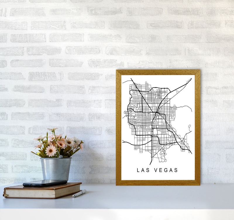 Las Vegas Map Art Print by Pixy Paper A3 Print Only