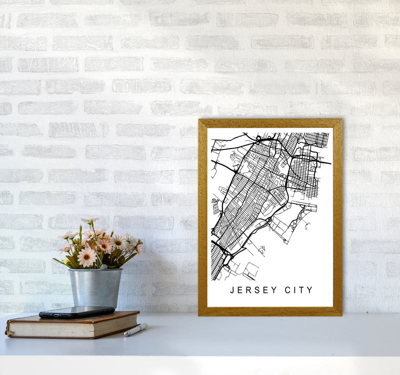Jersey City Map Art Print by Pixy Paper A3 Print Only