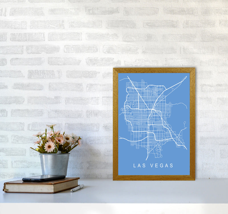 Las Vegas Map Blueprint Art Print by Pixy Paper A3 Print Only