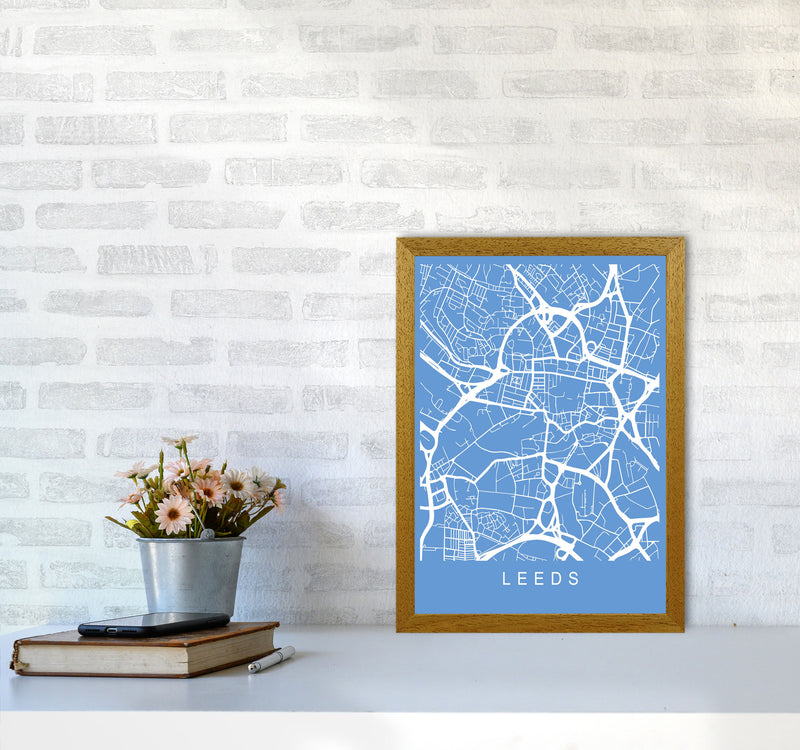 Leeds Map Blueprint Art Print by Pixy Paper A3 Print Only