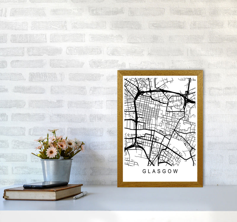Glasgow Map Art Print by Pixy Paper A3 Print Only