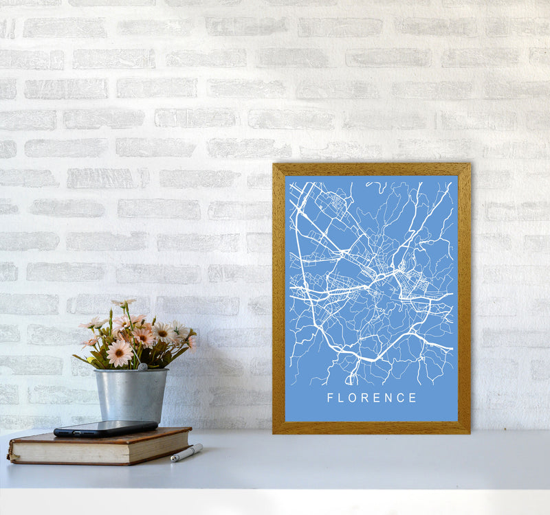 Florence Map Blueprint Art Print by Pixy Paper A3 Print Only