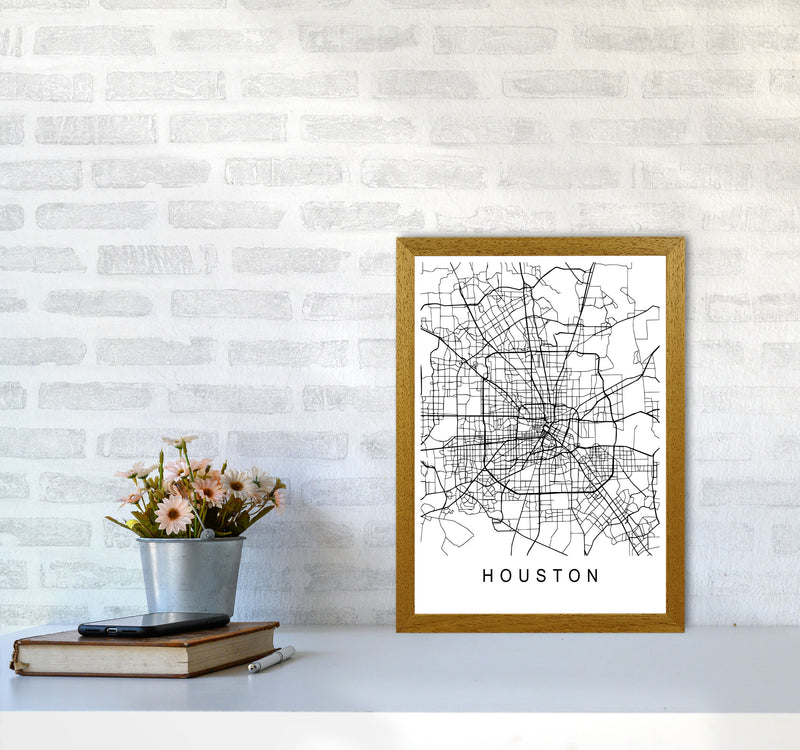 Houston Map Art Print by Pixy Paper A3 Print Only