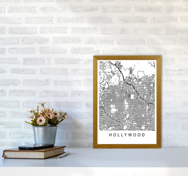 Hollywood Map Art Print by Pixy Paper A3 Print Only