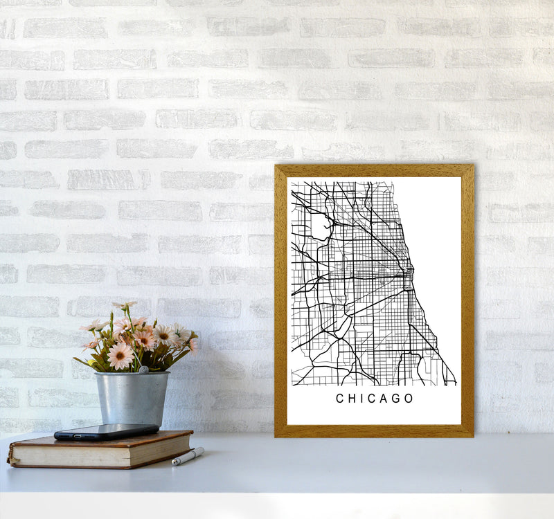 Chicago Map Art Print by Pixy Paper A3 Print Only