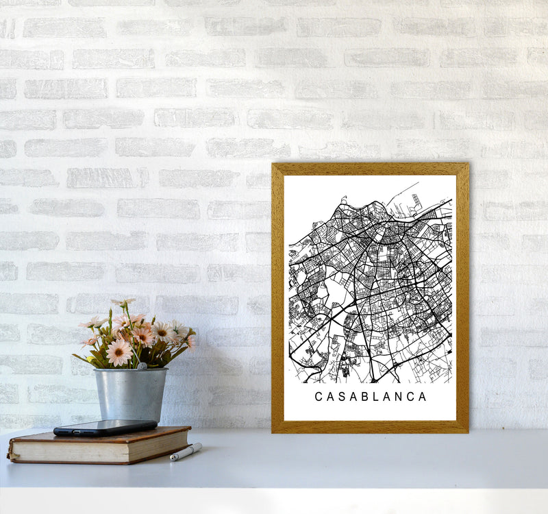 Casablanca Map Art Print by Pixy Paper A3 Print Only