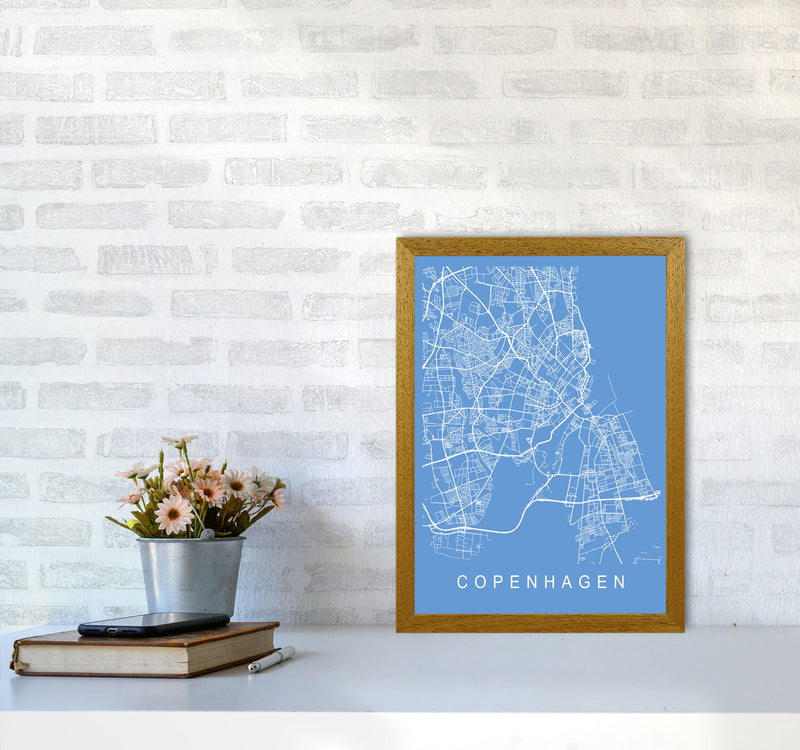 Copenhagen Map Blueprint Art Print by Pixy Paper A3 Print Only