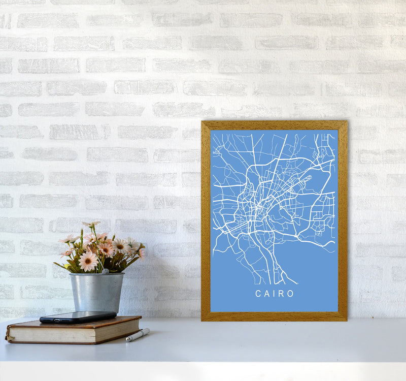 Cairo Map Blueprint Art Print by Pixy Paper A3 Print Only