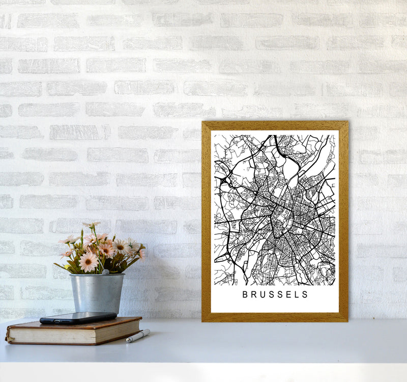 Brussels Map Art Print by Pixy Paper A3 Print Only