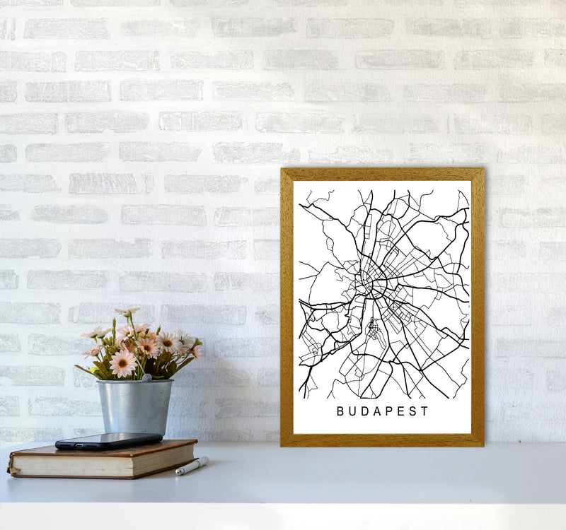 Budapest Map Art Print by Pixy Paper A3 Print Only