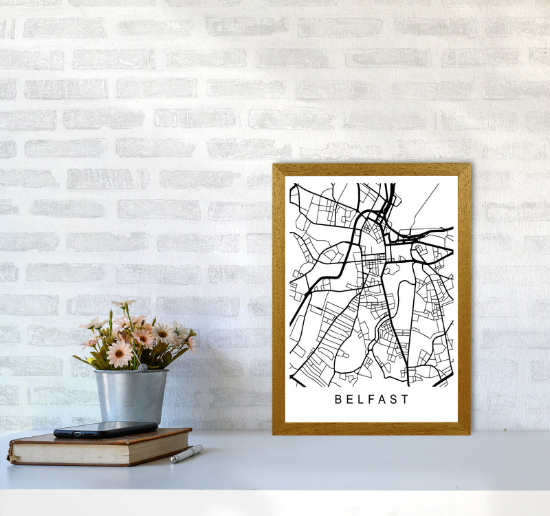 Belfast Map Art Print by Pixy Paper A3 Print Only