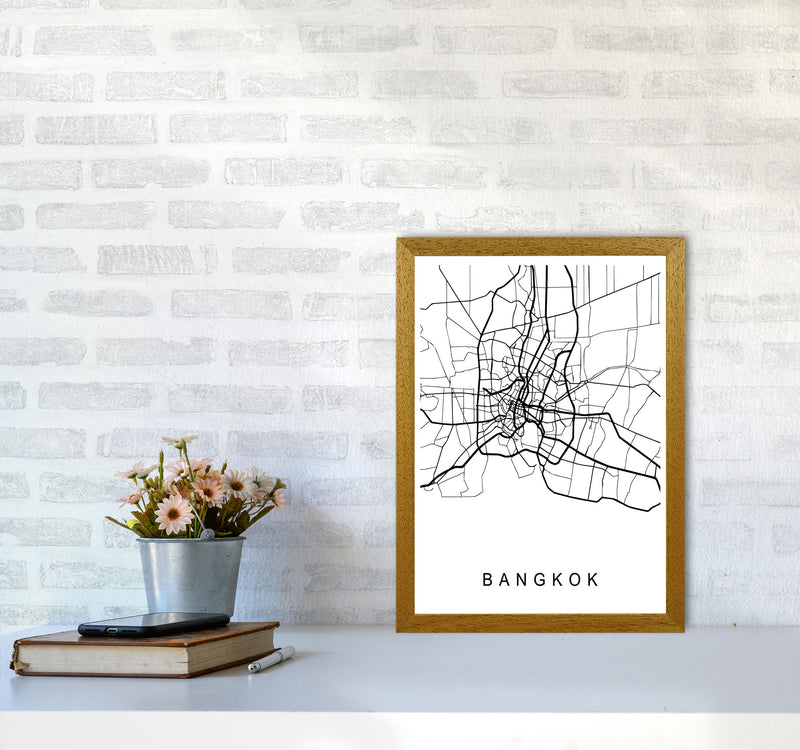 Bangkok Map Art Print by Pixy Paper A3 Print Only