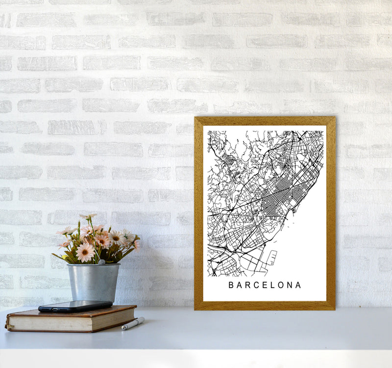 Barcelona Map Art Print by Pixy Paper A3 Print Only
