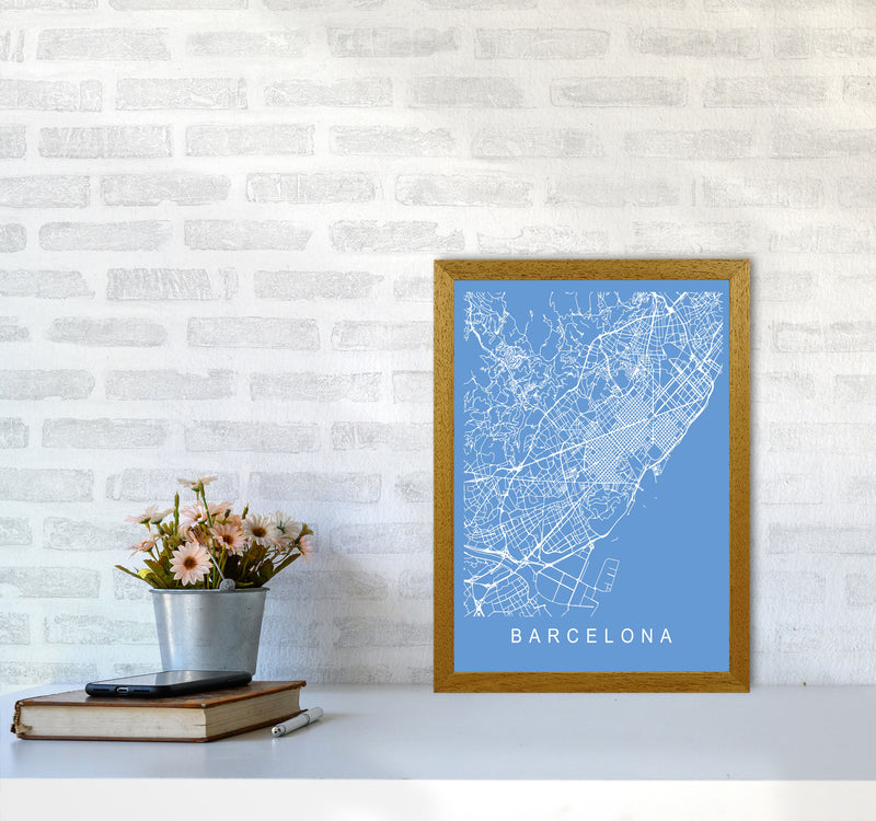 Barcelona Map Blueprint Art Print by Pixy Paper A3 Print Only