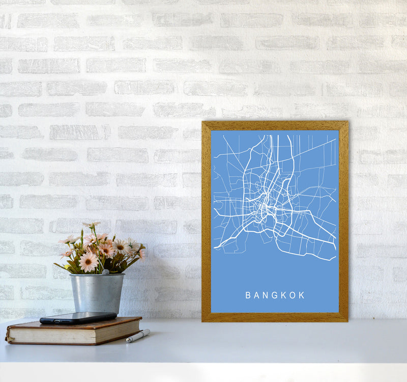 Bangkok Map Blueprint Art Print by Pixy Paper A3 Print Only