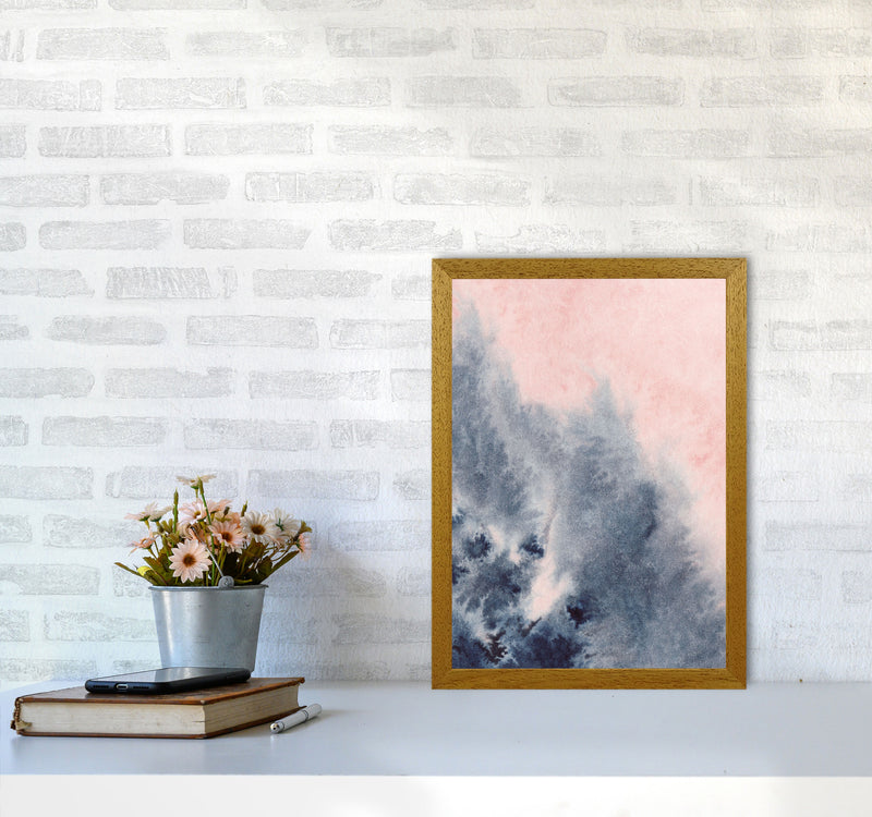 Sand Pink and Navy Watercolour 04 Art Print by Pixy Paper A3 Print Only