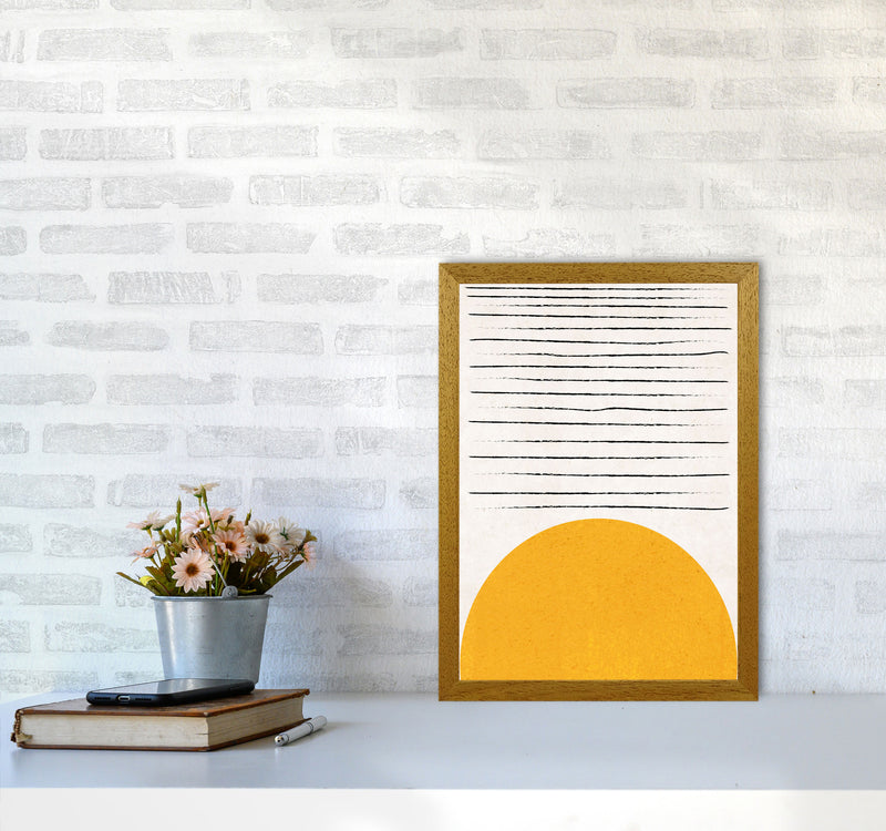 Sun lines mustard Art Print by Pixy Paper A3 Print Only