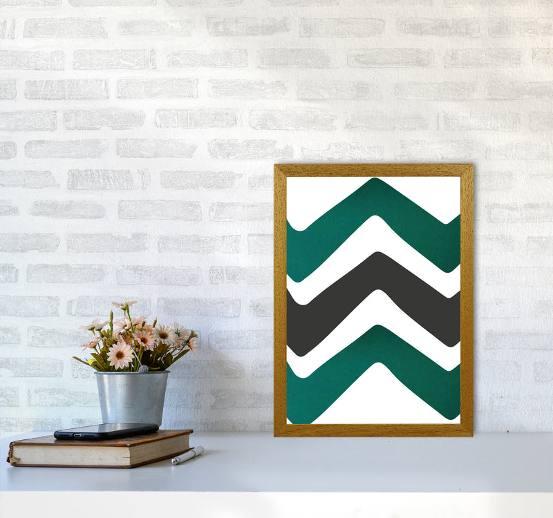 Zig zags emerald Art Print by Pixy Paper A3 Print Only