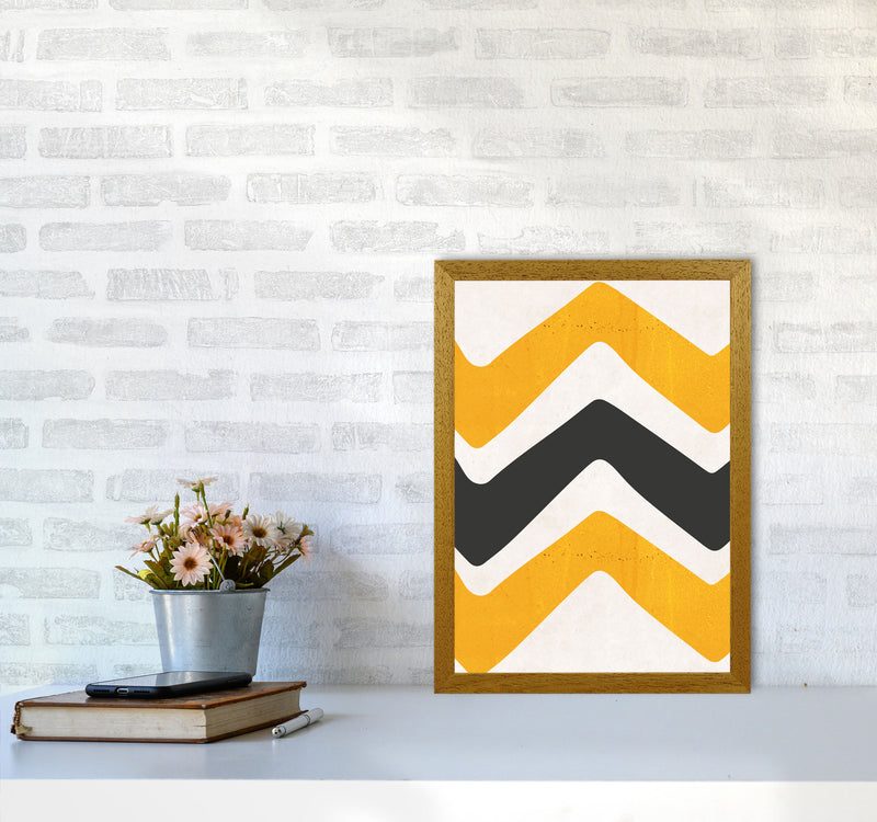 Zig zags mustard Art Print by Pixy Paper A3 Print Only
