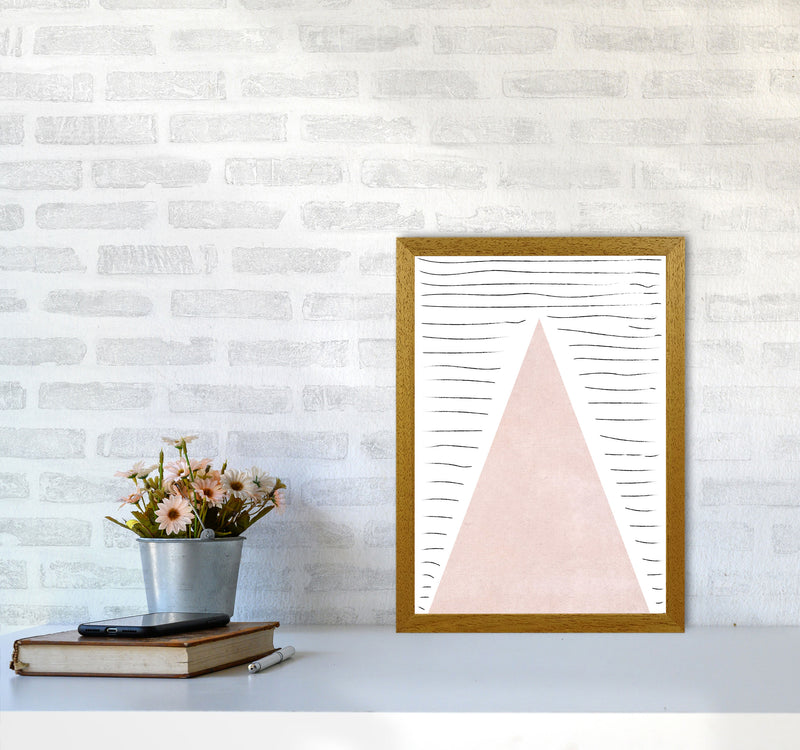 Mountains lines pink cotton Art Print by Pixy Paper A3 Print Only