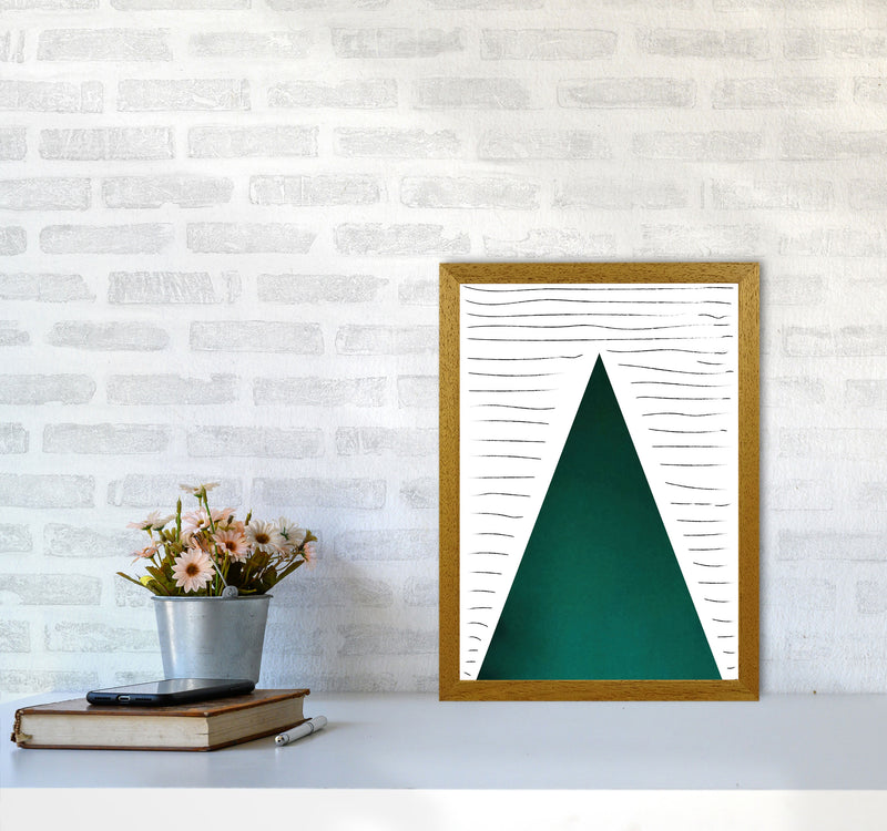 Mountain lines emerald Art Print by Pixy Paper A3 Print Only
