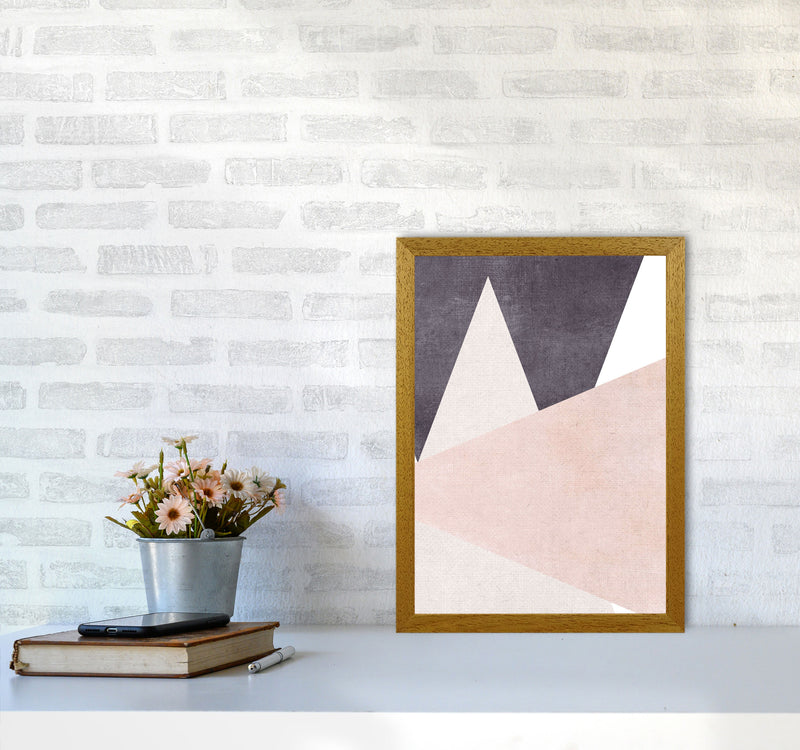 Large triangles pink cotton Art Print by Pixy Paper A3 Print Only