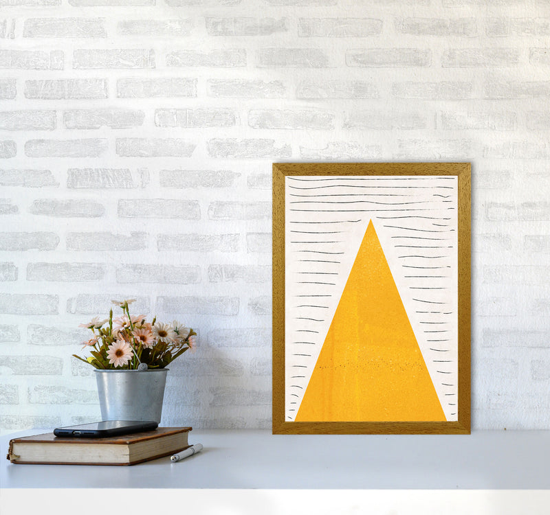 Mountains lines mustard Art Print by Pixy Paper A3 Print Only