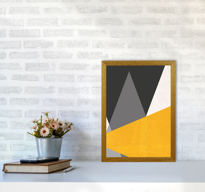 Large triangles mustard Art Print by Pixy Paper A3 Print Only