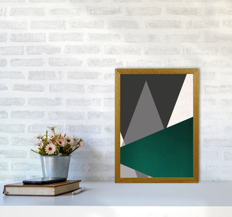 Large triangles emerald Art Print by Pixy Paper A3 Print Only
