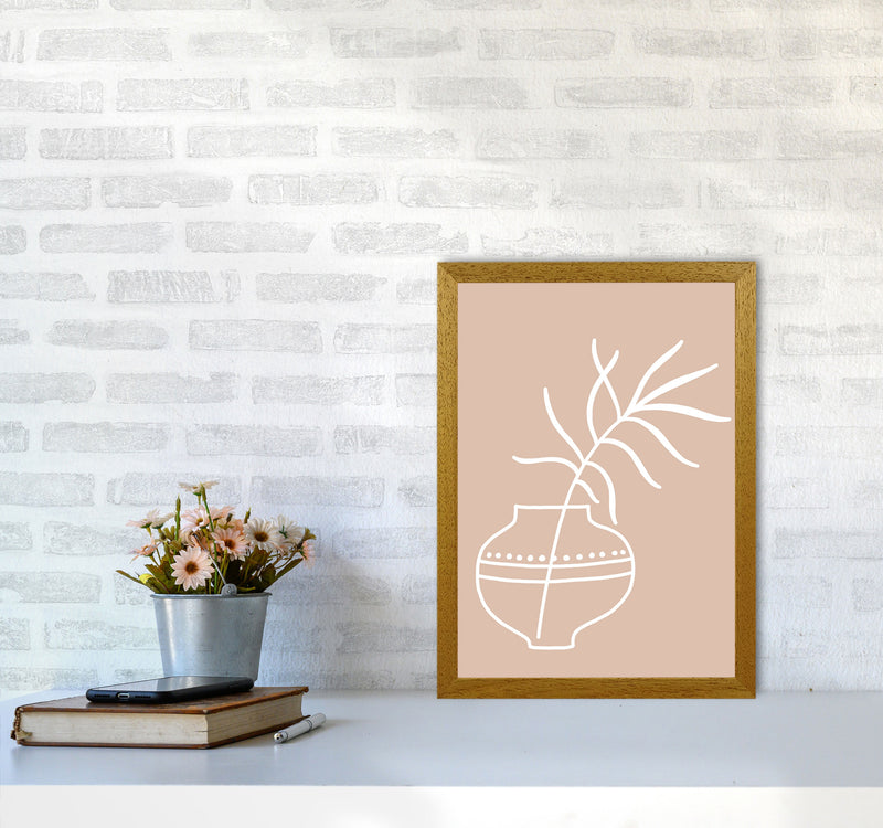 Inspired Pink Plant Silhouette Line Art Art Print by Pixy Paper A3 Print Only