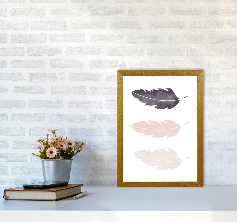 Feathers pink cotton Art Print by Pixy Paper A3 Print Only