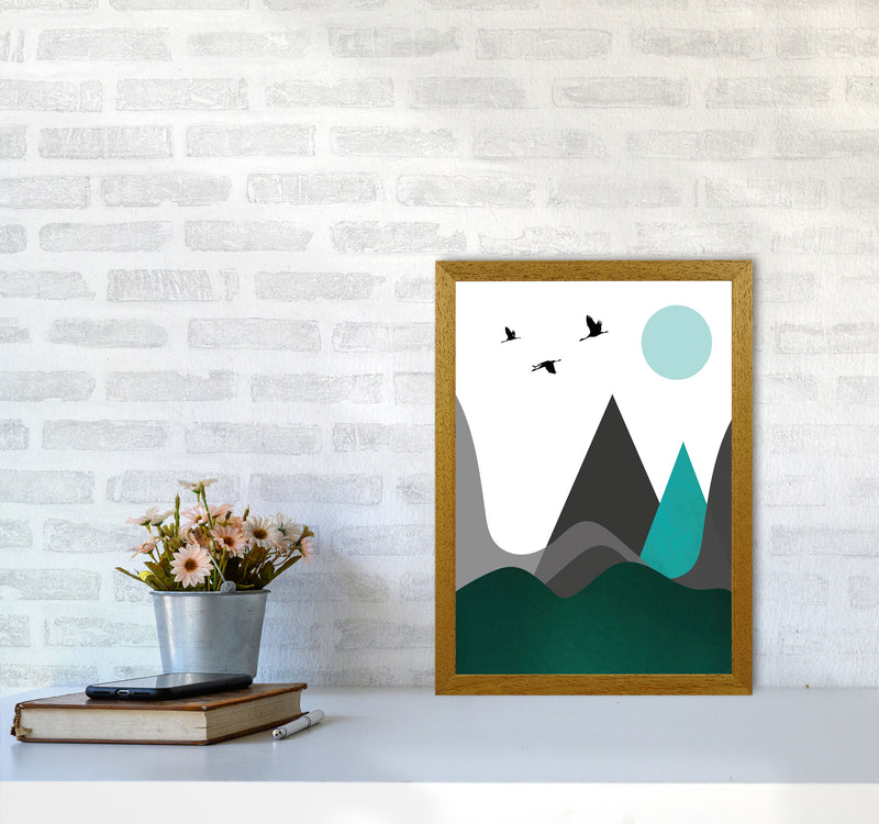 Hills and mountains emerald Art Print by Pixy Paper A3 Print Only