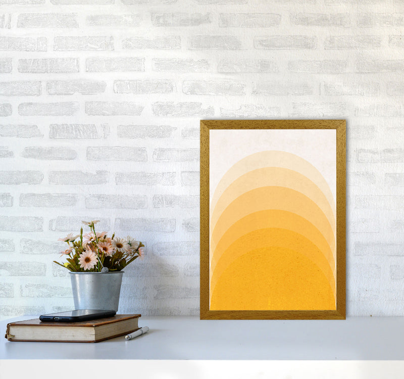 Gradient Sun rising mustard Art Print by Pixy Paper A3 Print Only